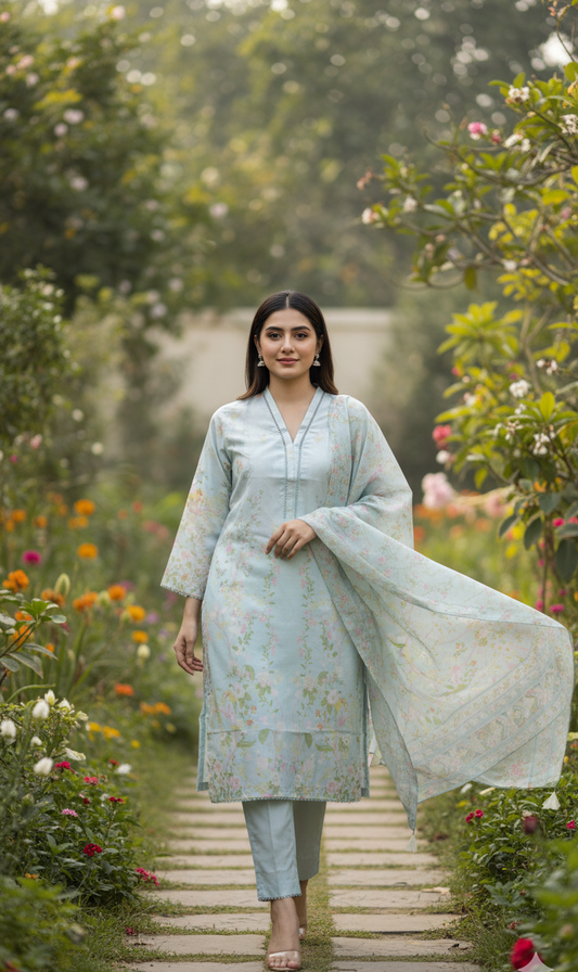 Rich Berry Magenta Crepe Silk Suit with Dupatta - Printed Floral Design for Formal, Wedding & Party Wear in UK | Pakistani Suits - Ibrahimis